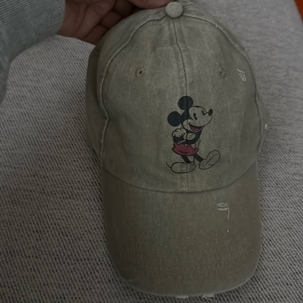 Disney Parks Mickey Mouse Distressed Adjustable Baseball Cap Adult - worn once
